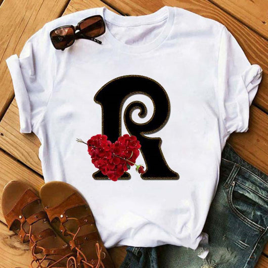 Playera Casual Estampado Alfabeto Inglés Rosa para Estudiantes - Image 16