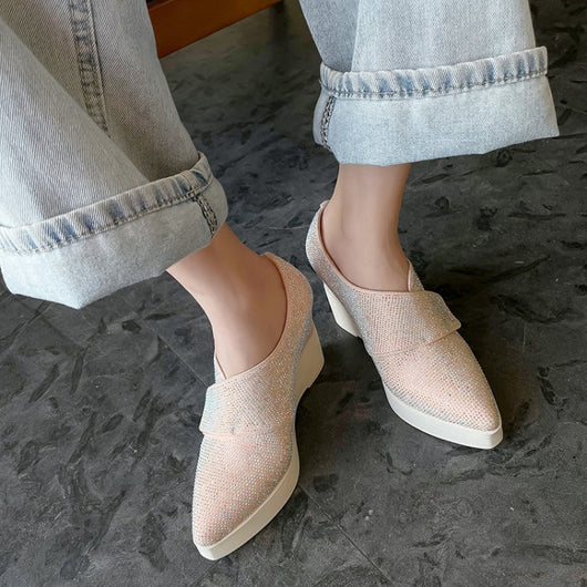 Zapatos de Cuña con Plataforma para Mujer en Azul - Tacón Alto Elegante - Image 6