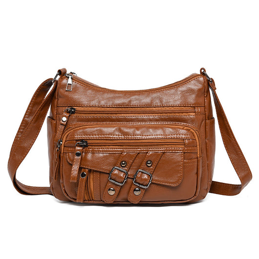 Bolso Mensajero de Cuero con Múltiples Compartimentos y Bolsillos - Image 8