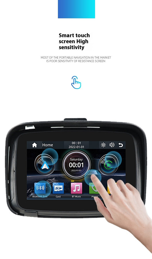 GPS Moto 5 pulgadas Wireless CarPlay Impermeable Portátil - Image 10