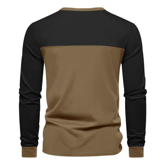 Camiseta Base Retro de Bloques de Color Manga Larga para Hombre - Image 16