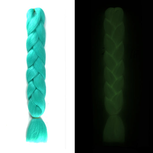 Peluca de Trenzas Grandes con Fibra Química Fluorescente Luminosa - Image 9