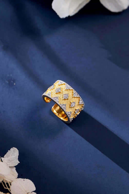Anillo Estrella Bicolor Ancho Estilo Europeo y Americano - Image 7