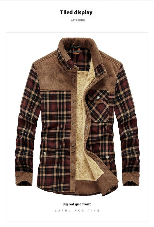 Cardigan Grueso de Forro Polar para Hombre - Cuadros Cálidos Otoño Invierno - Image 16