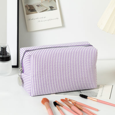Bolsa de Cosméticos de Viaje con Rayas Bordadas - Image 22
