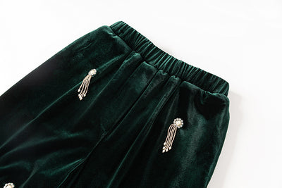Traje de Terciopelo con Detalles de Cuentas para Mujer - Image 14