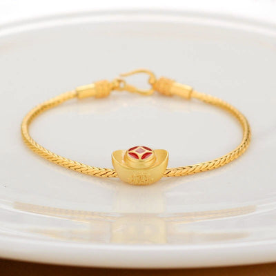 Pulsera de Cuentas de Oro Antiguo en Cobre Puro con Tarjeta de Bendición - Image 3