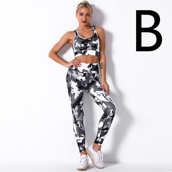 Conjunto Deportivo Sujetador Yoga Antiimpacto con Estampado Digital