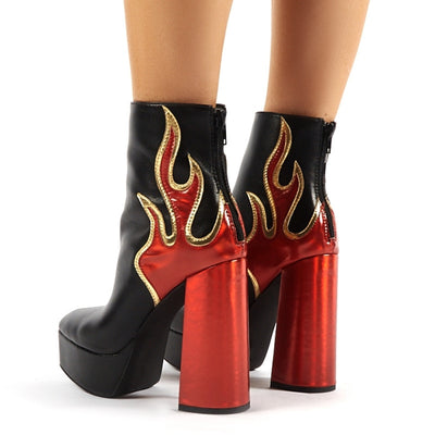 Botas Plataforma Impermeables Rojo Intenso Tacón Ultra Alto - Image 8