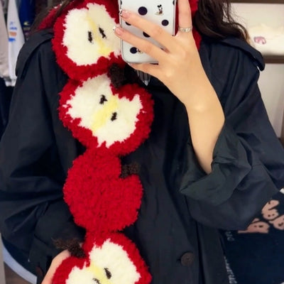 Bufanda Navideña Otoño-Invierno con Diseño de Manzana Tejida - Image 6