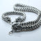 Double Chinese Dragon Heads Dragon Scale Necklace S925 Plateado Vintage 5mm60cm 925 Plateado