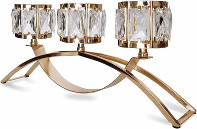 Candelabro de Cristal Metal de Tres Brazos para Decoración - Image 4