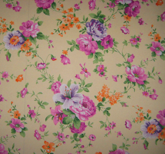 Tela de Poliéster Estampada Piel de Melocotón con Diseño de Peonía Multicolor - Image 5