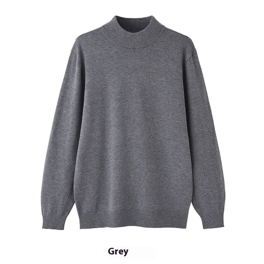 Suéter Mock Neck de Manga Larga Holgado para Hombre - Camiseta Base Casual - Image 8