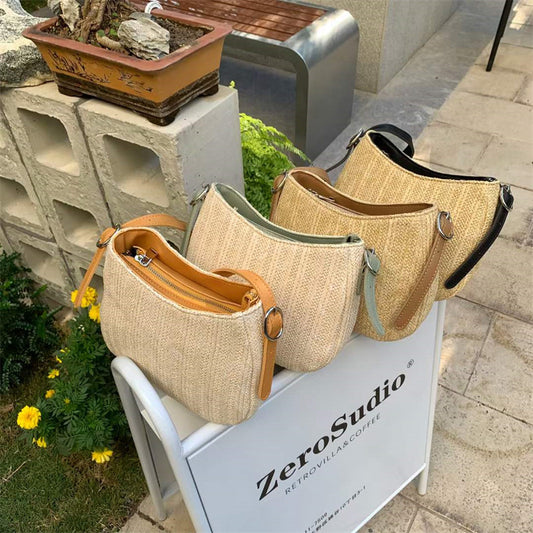 Bolso Axilar de Moda en Cuero PU con Tejido Peludo