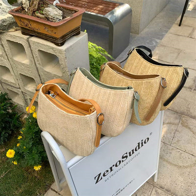 Bolso Axilar de Moda en Cuero PU con Tejido Peludo