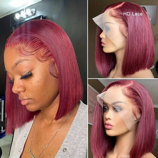 Peluca Frontal de Encaje Cabello Liso Medio Corto para Mujeres - Image 7