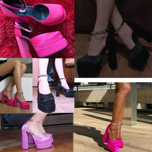 Tacones Plataforma 14cm con Brillantes Cristal - Image 64