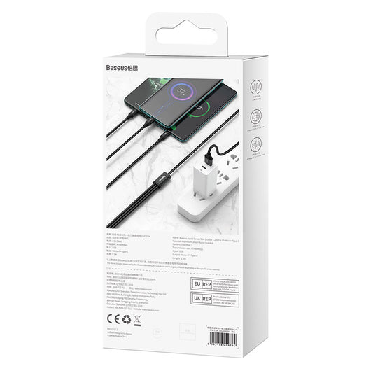 Cable 3 en 1 Carga Rápida - Lightning, Micro USB y USB-C Negro - Image 11
