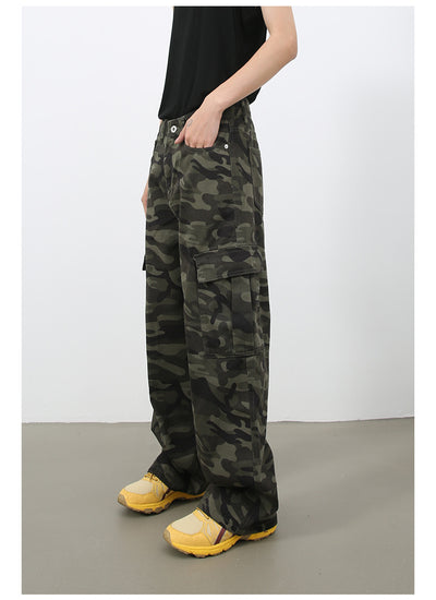Pantalones Vaqueros Cargo Retro Camuflaje con Bolsillos Grandes - Image 11