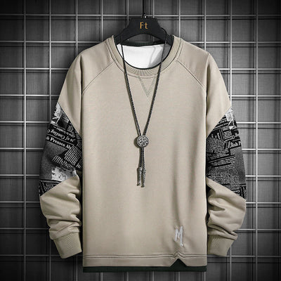 Suéter Holgado Cuello Redondo con Bloques de Color para Hombre - Image 12