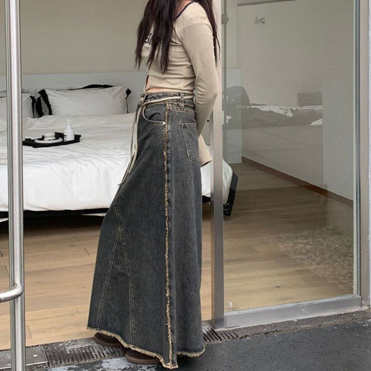 Falda Vaquera Estilo Vintage Otoño - Image 3