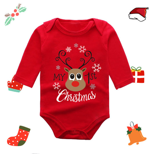 Mameluco Largo Rojo con Diseño de Alce para Bebé Recién Nacido - Image 33