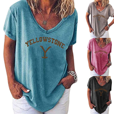 Playera Oversize Cuello V Estampado con Letras para Mujer - Image 15