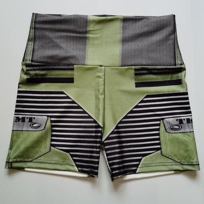 Shorts Deportivos Cintura Alta Camuflaje Militar para Mujer - Image 4