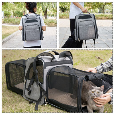 Mochila Expandible de Tela Oxford para Mascotas - Image 2