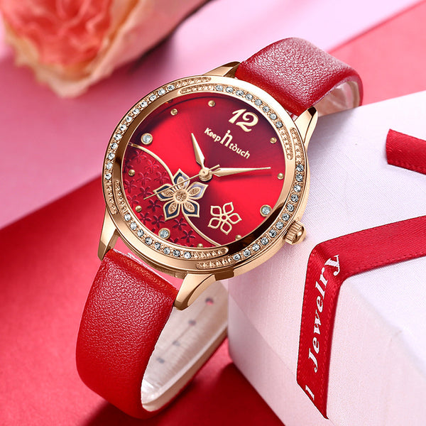 Reloj Floral Impermeable para Mujer - Diseño Trendy