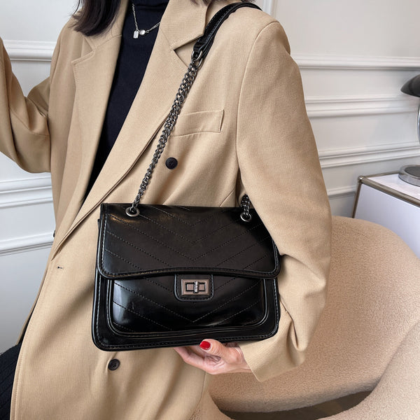 Bolso Mensajero Retro Texturizado Versátil para Mujer