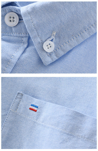 Camisa Oxford de Manga Larga para Hombre - Casual y Versátil - Image 13
