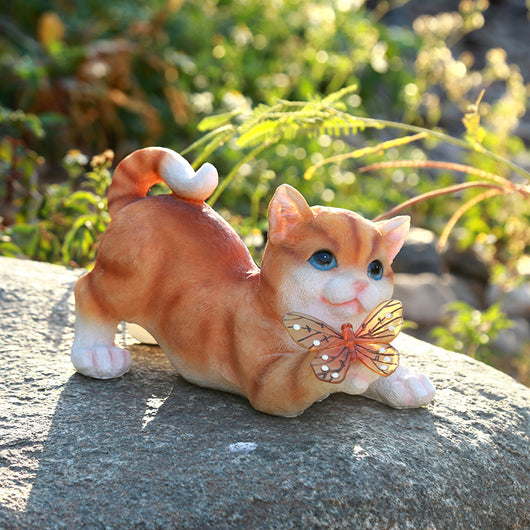 Adornos Solares de Resina con Gatos para Jardín - Decoración Luminosa - Image 9
