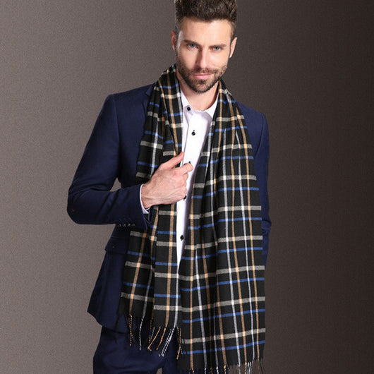 Bufanda Escocesa para Hombre Invierno Cálida Estilo Europa - Image 13