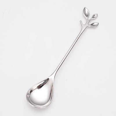 Cuchara Decorativa para Postres - Diseño de Hoja Pequeña - Image 5
