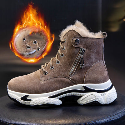Botas de Cuero Forradas para Invierno con Suela Gruesa - Image 5