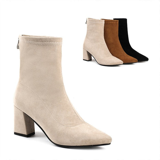 Botas Martin de Tacón Alto para Mujer - Caña Media Puntiaguda con Tacón Grueso - Image 10