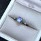 2 Carat Natural Moonstone Ring 925 Plateado Inlaid With Azul Glass Body Plateado