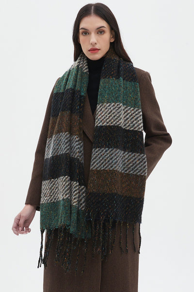 Bufanda Unisex a Rayas con Borlas - Cuello Cálido Europeo y Americano - Image 21