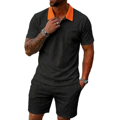 Conjunto de Playera y Shorts Deportivos Transpirables con Bloques de Color - Image 5