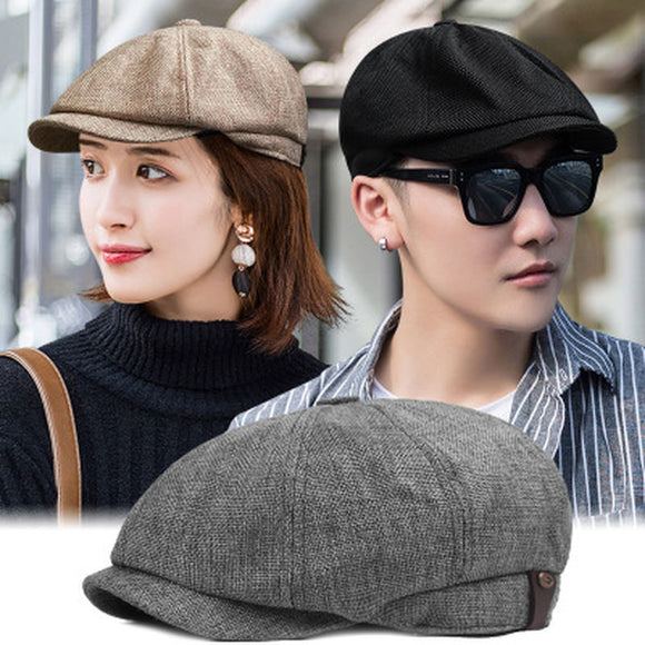 Gorra Octagonal de Lino Transpirable para Hombre - Primavera y Verano