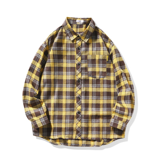 Camisa Casual Suelta a Cuadros Manga Larga para Hombre - Image 15