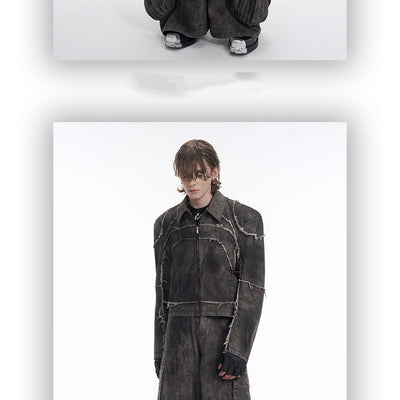 Chaqueta Denim Gris Acolchada con Hombros Reforzados - Image 3
