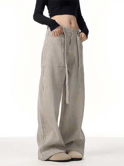 Pantalón Recto Vintage Americano a Rayas - Image 5