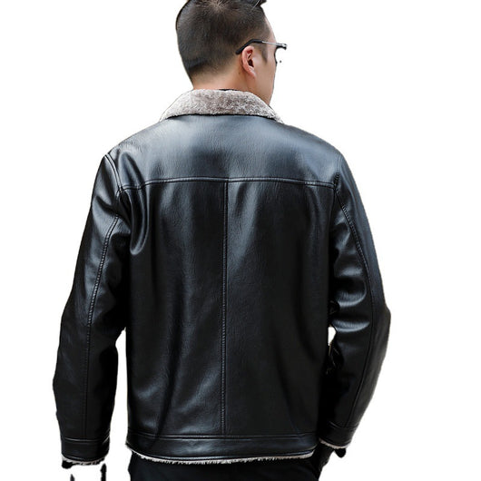 Abrigo Grueso de Piel para Hombre - Estilo Europeo y Americano - Image 9