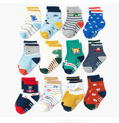 Calcetines Antideslizantes de Algodón con Lunares para Niños - Image 26