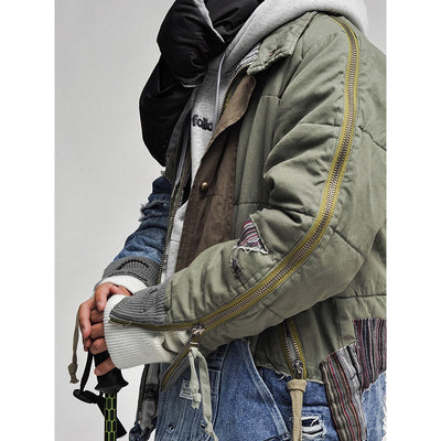 Chaqueta Denim Patchwork Desgastada para Hombre - Image 4