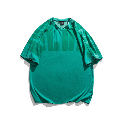 Camiseta Retro Japonesa Manga Corta Hombre Cuello Redondo Suelta - Image 7