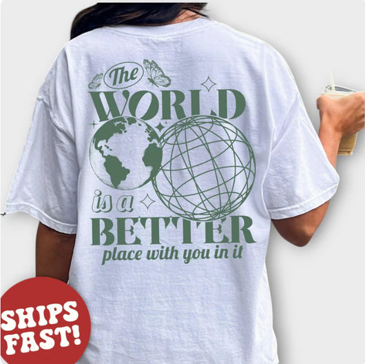 Playera Holgada de Algodón con Estampa Cielo Estrellado y Tierra 2D - Image 6